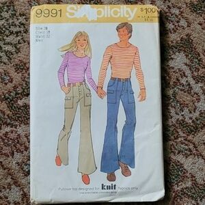 Vintage 79s Unisex Simplicity Pattern 9991